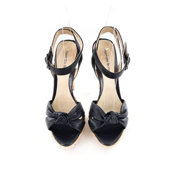 ALEXANDRE BIRMAN NWOB Black Leather Ankle Strap Platform Sandals Heels - Picture 4 of 12